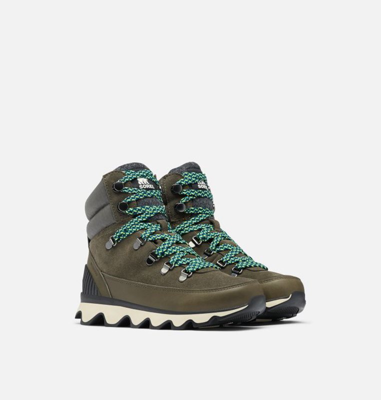 Womens Lace-Up Boots Deep Green - Sorel Kinetic™ Conquest Low - 062-SNMJRT